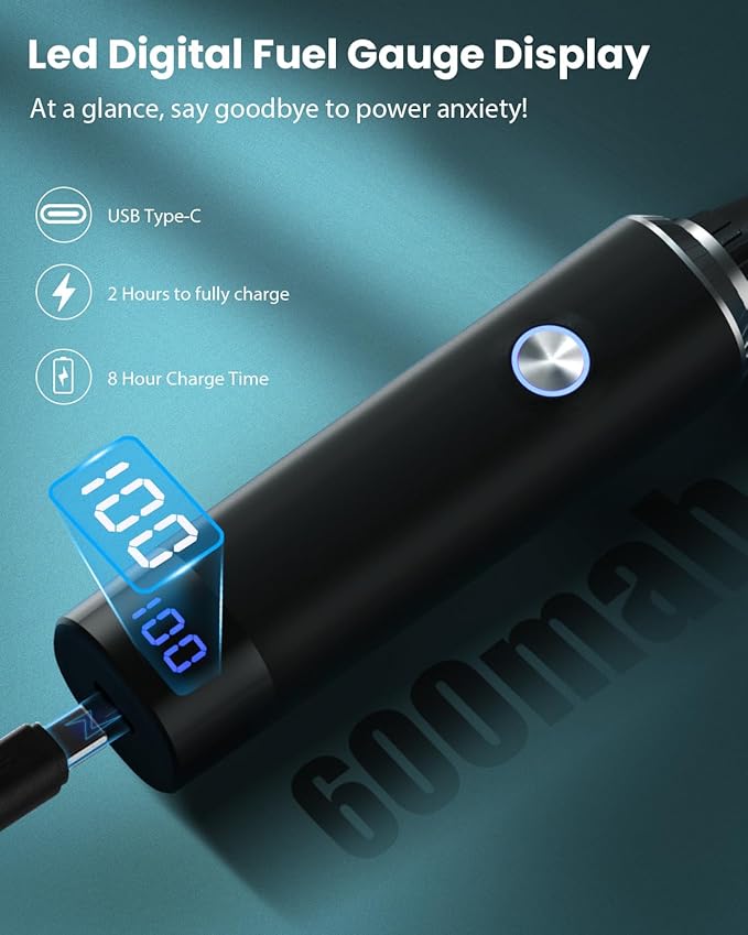 Ear & Nose Hair Trimmer with LED Display for Men Women,Painless USB Rechargeable Eyebrow & Facial & Nose Hair Trimmer Clipper,Professional IPX7 Waterproof Dual Edge Blades 12500 RPM (Black)