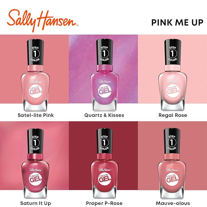 Sally Hansen Miracle Gel™, Mauve-olous, Long Lasting, Gel-Like Formula, No UV Lamp Needed, Pink Nail Polish (Pack of 2)