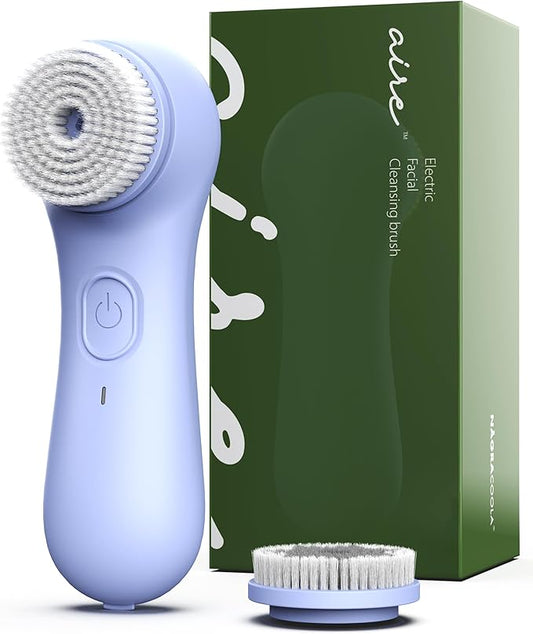 NågraCoola Electric Facial Cleansing Brush – Rechargeable Waterproof Face Scrubber for Women & Men, 2 Brush Heads for Deep Pore Cleansing & Gentle Exfoliation, 3 Speeds, Auto-Timer
