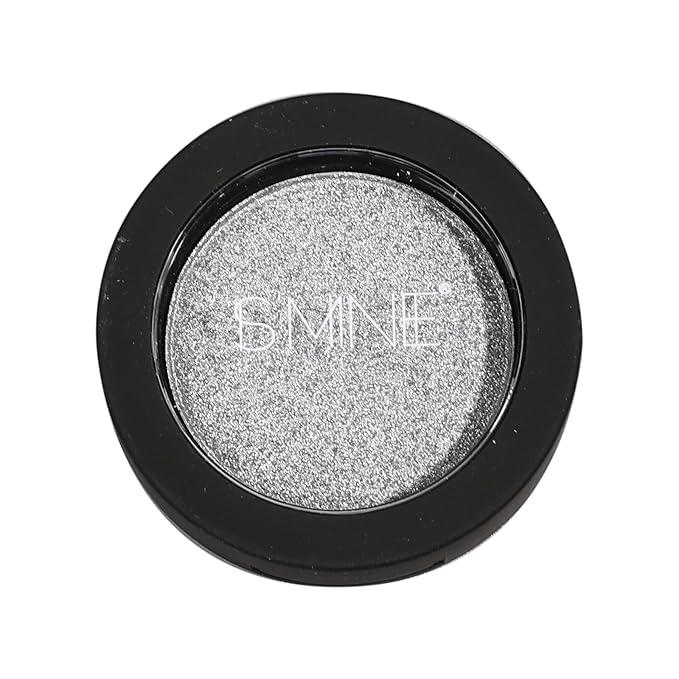ISMINE Single Eyeshadow Powder Palette (SILVER GRAY) Shimmer Gray, High Pigment, Longwear Single Grey Eye Makeup for Day & Night (#14)
