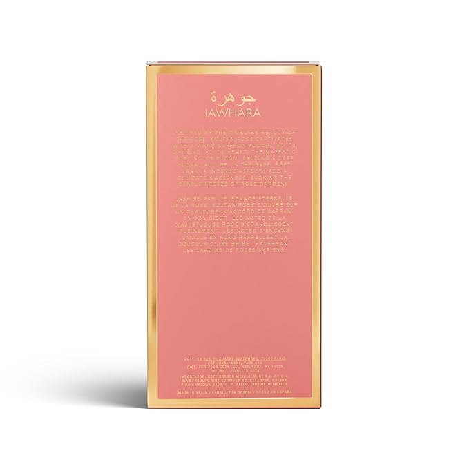 Jawhara Sultan Rose | Woody Floral Eau de Parfum 3.3 fl oz | Notes of Saffron, Taif Rose, Warm Vanilla, and White Musk | Long Lasting | Everyday Wear | Travel Size