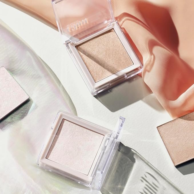 Glint Dewy Highlighter (Dewy Moon, 0.08oz) - Luminous Glow, Infused with Micropearls, Shiny Illuminator. Rich Pigment & Silky Touch, Korean Makeup.