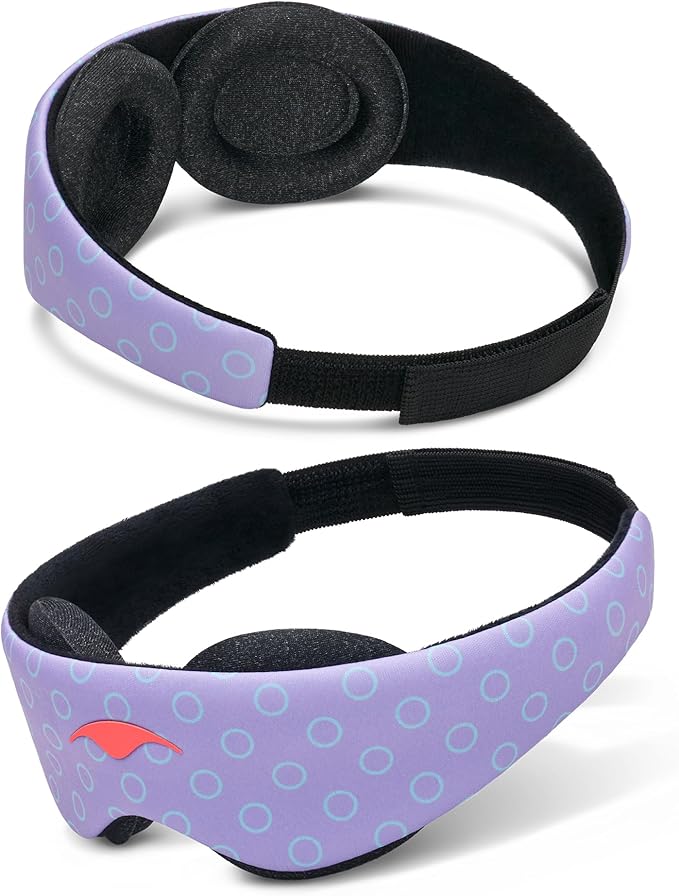 Manta Kids Sleep Mask - Comfy & Cute Blackout Sleeping Mask with Adjustable Eye Cups, Soft & Breathable Machine Washable Kids Eye Mask for Girls, Boys, Toddler Aged 6+ (Periwinkle)
