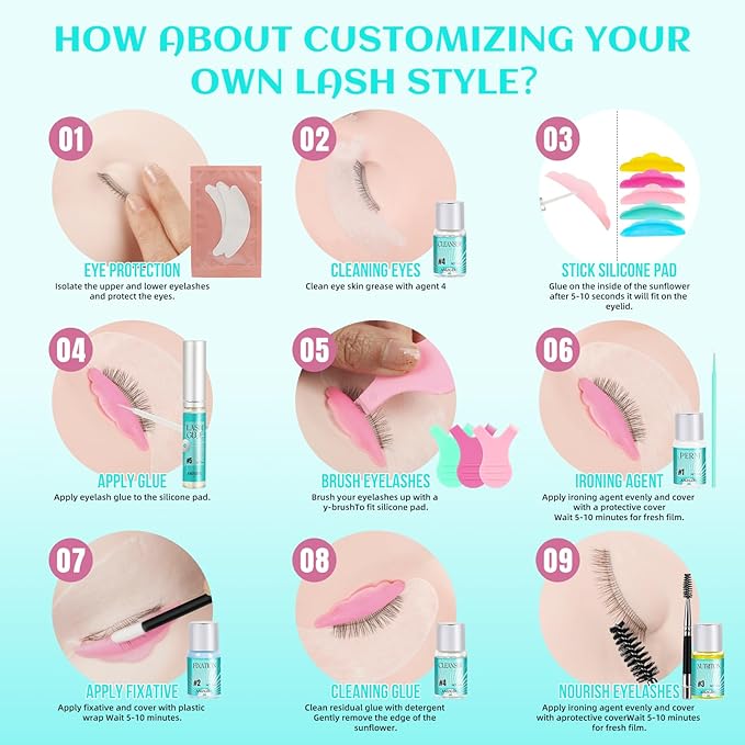 Lash Lift Kit,Eyelash Perm Kits, Professional Eyelashes Curling Lash Extension Set, Glue Upgraded Version, Lash Extensions, Lash Curling,Curling Perming Wave(VINE05)