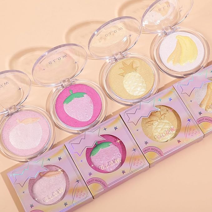 Highlighter Makeup Palette Face Highlighter Palette Glitter Highlighter Powder Palette Iluminadores de Maquillaje for Face Highlighters & Illuminator (Champagne)