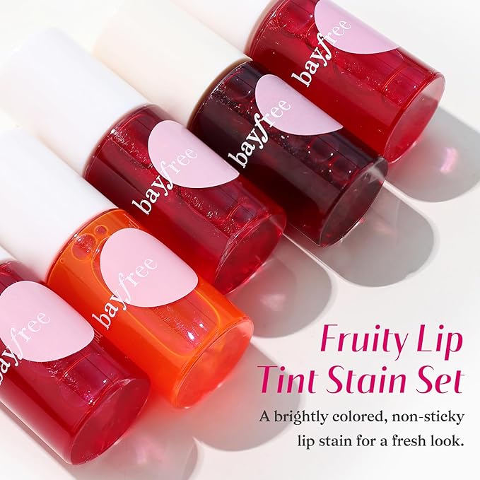 Lip Tint Stain Set, Lip Stain Long Lasting Waterproof, Lightweight, Non-sticky, Transfer-Proof, Matte Finish (fruit land)