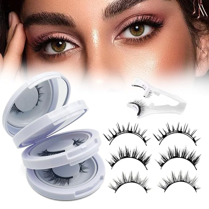 Elara Craft Magnetic Eyelashes,Magnetic Eyelashes with Applicator,2025 New Magnet Lashes Reusable No Glue Needed Soft Lashes Kit for Women Daily Use Natural Look(02+06+07)