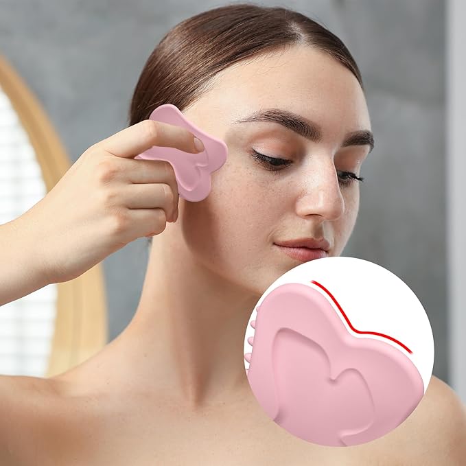 Silicone Facial Body Brush - Lymphatic Drainage Massager for Face, Neck Lifting, Gua Sha Beauty Tool to Shape & Radiant Skin (Purple)