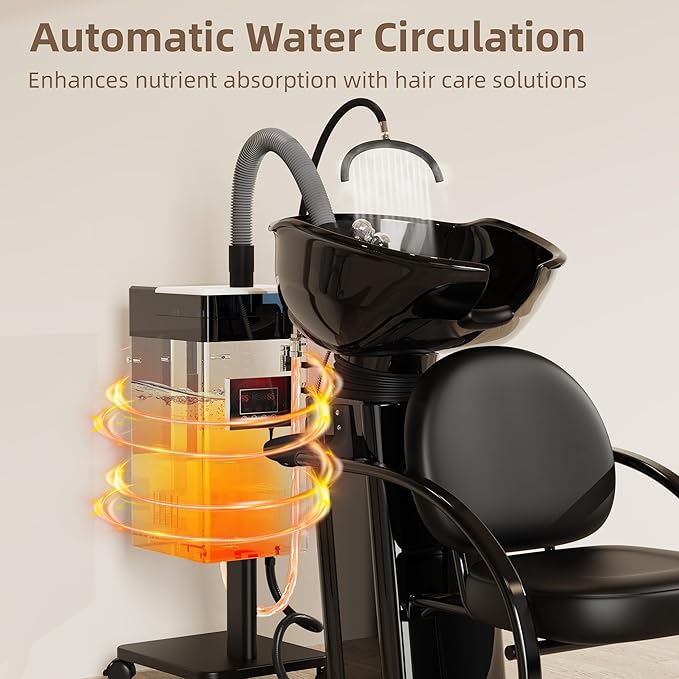 Baasha New Upgraded Head Spa Equipment with Automatic Water Circulation & Nano Mist | Japanese Head Spa Steamer Machine for Scalp Care, Constant Temperature, IPX4 Waterproof, Portable Salon Spa System