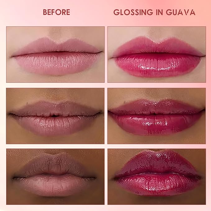 Lips Staining Lip Oil, Lips Staining Long-Lasting Moisturizing Lip Oil,Glossy Lip Stain (GUAVA)