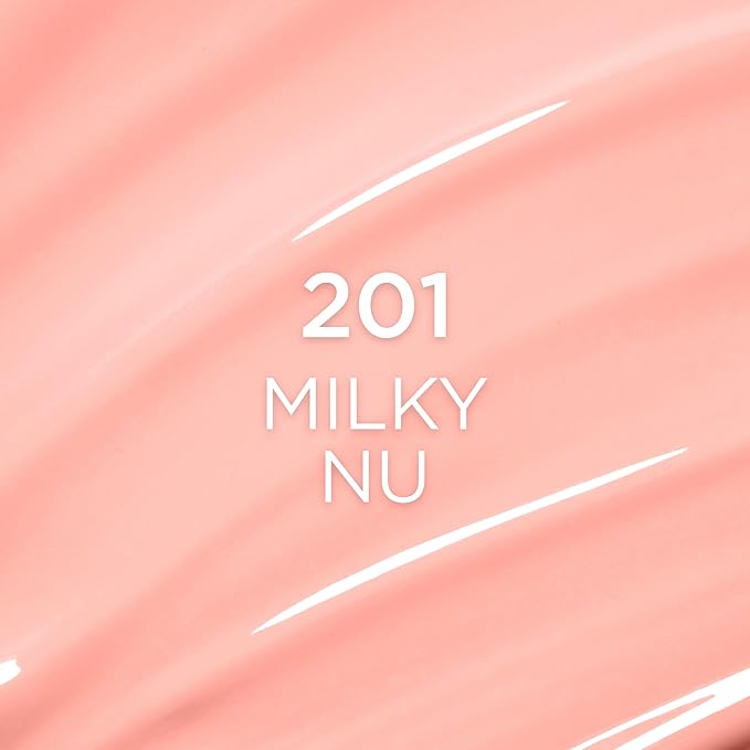 L'Oreal Paris Plump Ambition Hyaluron Lip Oil, 24 HR Lip Gloss with Hyaluronic Acid, Volumizing Formula with Glass-Like Shine, Milky Nu 201, 0.16 Fl Oz