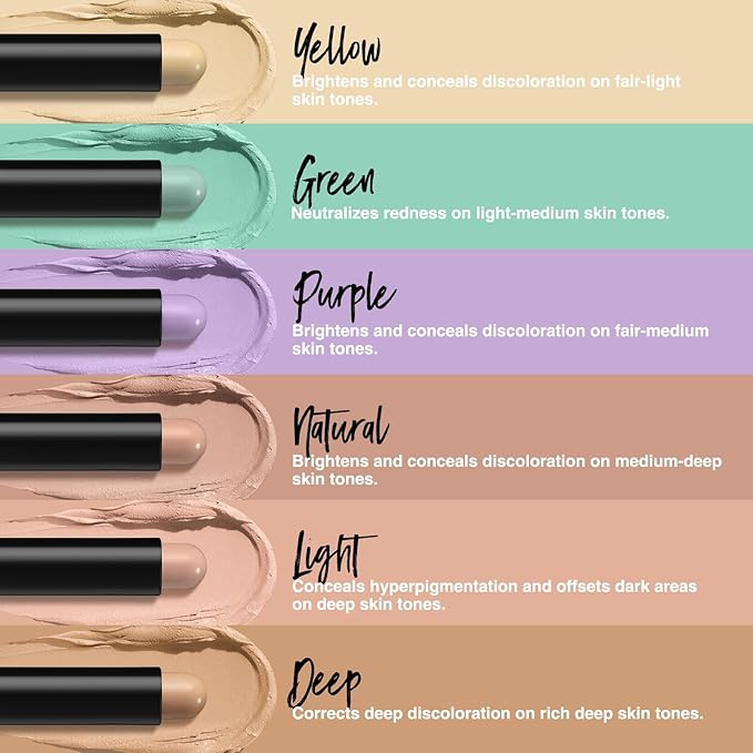 LANGMANNI Multi-Use Face Contour Stick,Highlighter & Concealer Stick, Combo Use For Correcting Color Balancing (#01+#02+#03+#04, 4 Count (Pack of 1))