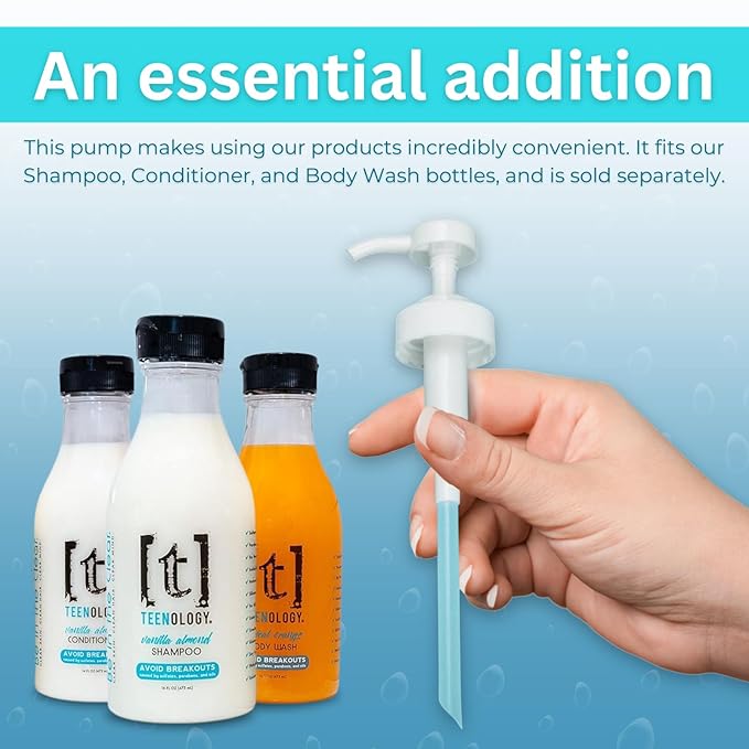 Teenology Shampoo for Teens, For Clear Skin and Healthy Hair, Natural Botanical Extracts, 16 oz. (Vanilla Almond)