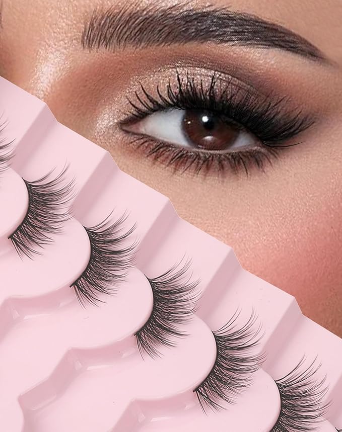 Half Lashes Natural Half Eyelashes Cat Eye Corner Lashes Narutal Look Wispy Lashes False Half Lashes 3/4 Lashes End Lashes Half-03