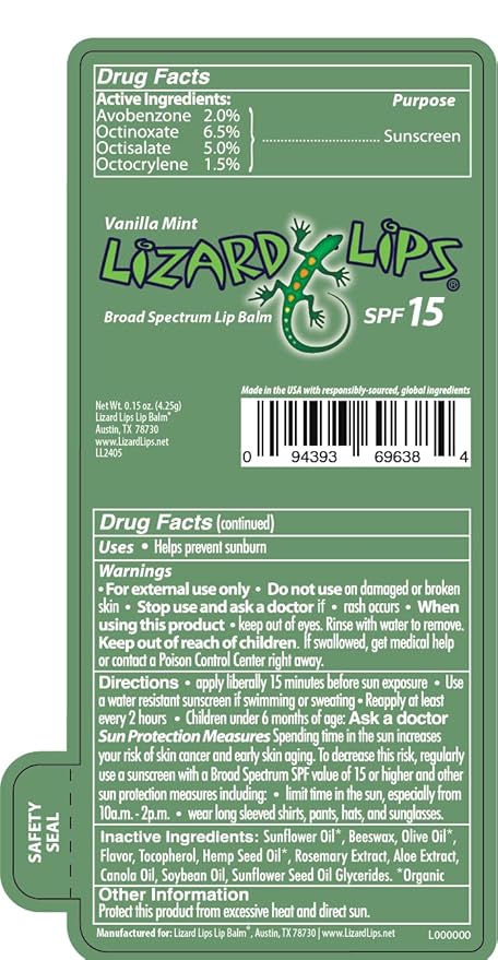 Lizard Lips SPF 15 Lip Balm (4 Flavor Variety)
