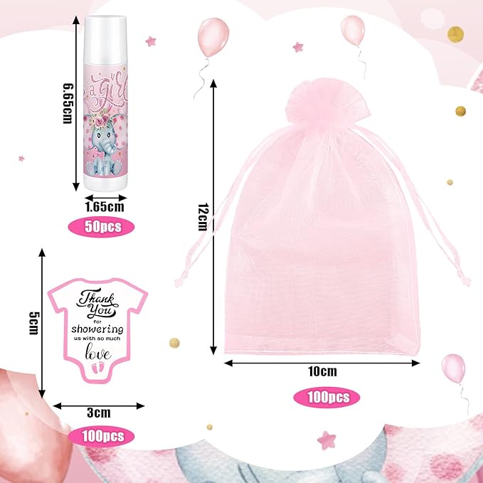 Demissle 50 Pcs Baby Shower Lip Souvenirs(Elephant)