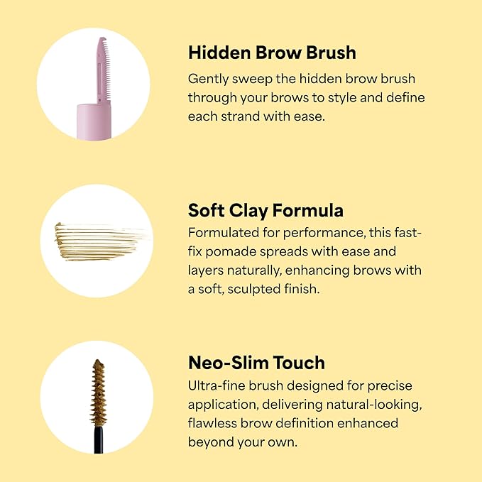 ENTROPY MAKEUP Tough Brow Finisher, 2-In-1 Brow Tint Mascara with Built-In Comb, Skinny Brush, Long-Lasting, Lightweight, Natural Hold and Soft Tint, Dark Lavender