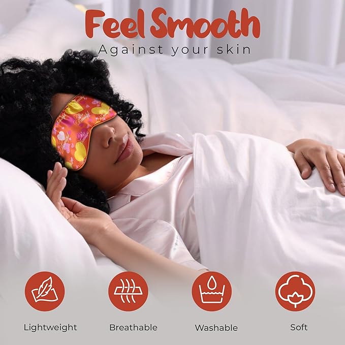 Luxury Sleep Mask – Soft, Adjustable Lightweight & Ultra Comfort-Perfect for Light Blocking Wake up Radiant-Orange