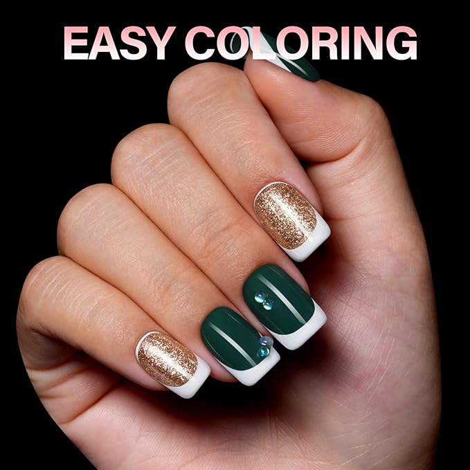 AILLSA Short Square Nail Tips, Fake Thickened Half Matte Nails Tips, Pre-shaped Press on False Nail Tip for Nail Salon 256PCS with Storage Box