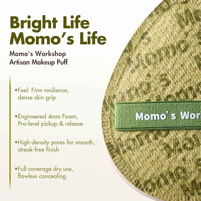 Light Green Denim Makeup Sponges,Super Soft Blenders Sponge for Full Coverage Foundation,Perfect for Oily Skin & Longwear Makeup,Travel Friendly&Reusable,2pcs Puffs &Storage Case