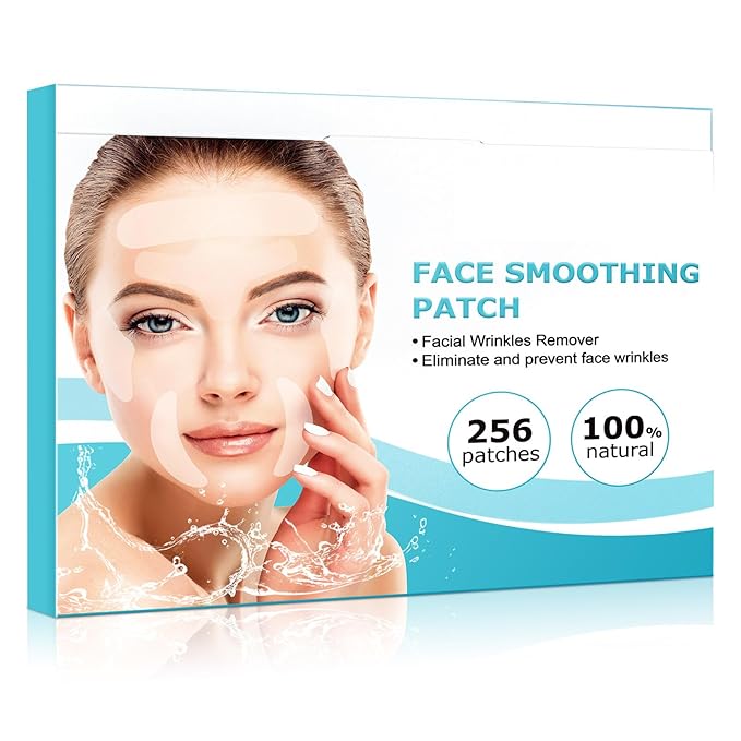 Face & Forehead Wrinkle Patches, Anti Wrinkle Patches for Forehead, Smile Lines, Crows Feet, Nasolabial Folds, Frown Lines, Overnight Treatment, 256 Pcs Facial Patches