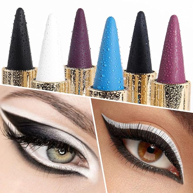evpct 2Pcs Black White Gel Eyeliner Pencils Eye Black Face Paint Stick Lipstick Halloween Makeup Set Waterproof Smudge Proof Liquid Eyeliner Pen Crayon Smokey Eye delineador de ojos contra el agua