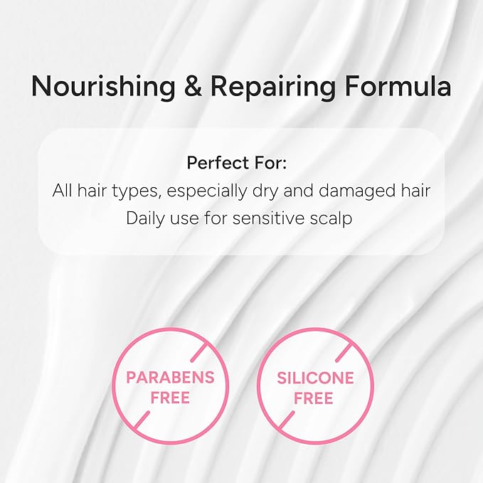 Korean Hair Repair Shampoo – Strengthens & Revitalizes Damaged, Hydrolyzed Proteins, Ceramide & Jojoba Oil – Hypoallergenic, pH-Balanced – Baby Musk, 500ml / 16.9 fl oz