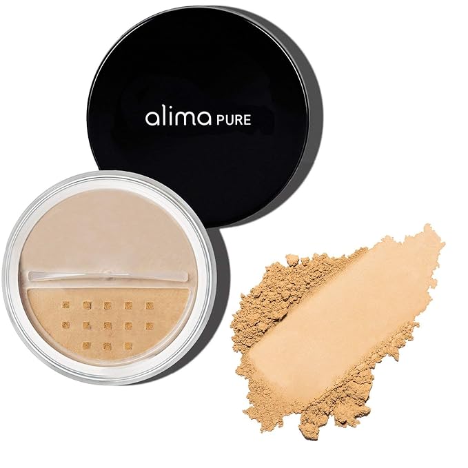 Alima Pure Matte Foundation Loose Mineral Powder Foundation Makeup, Loose Powder Makeup Oil Free Talc Free Powder, Natural Makeup Mineral Foundation Full Coverage Natural Foundation Powder .16 oz/4.5g