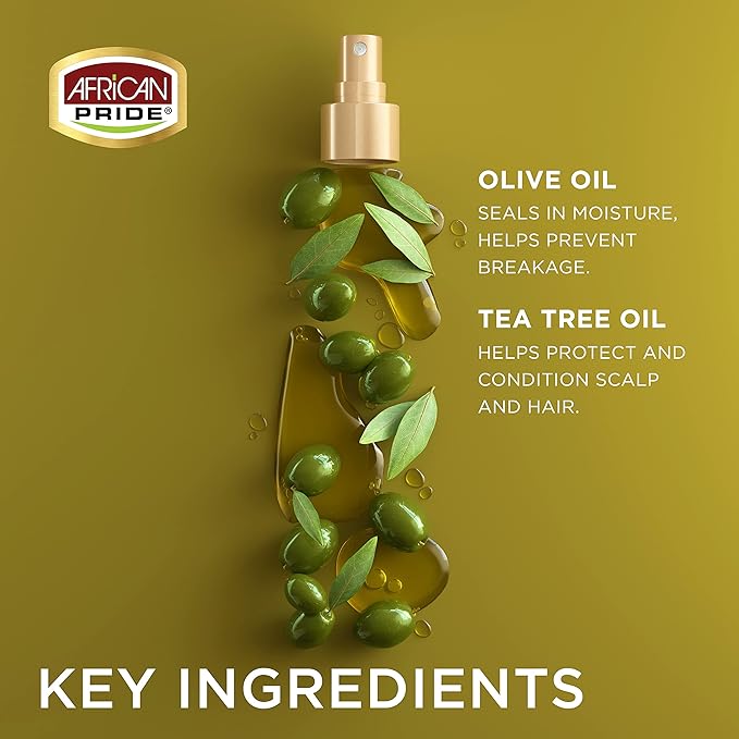 African Pride Olive Miracle Shampoo & Conditioner 2 in1 Formula (3 Pack) enriched with tea tree and olive oil to moisturize and protect hair and scalp, 12oz.