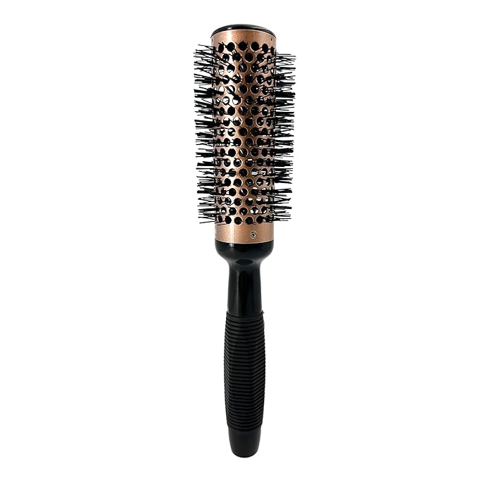 Phillips Brush Luxe Vented Thermal Round 3 Brush - 2 inch Diameter Vented Barrel Brush with Heat Retaining Aluminum Core, Sleek Rose Gold & Black Colorway