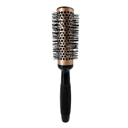 Phillips Brush Luxe Vented Thermal Round 3 Brush - 2 inch Diameter Vented Barrel Brush with Heat Retaining Aluminum Core, Sleek Rose Gold & Black Colorway