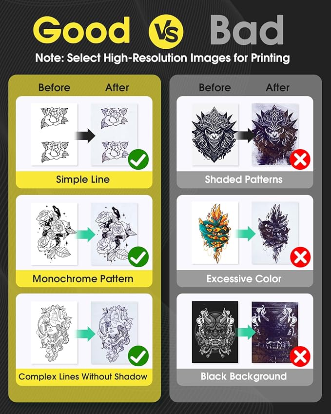 Phomemo M08F Tattoo Stencil Printer Bluetooth, Inkless Tattoo Machine with 10pcs Transfer Paper, Portable Printer for Tattooing, Compatible with Smartphone & PC, Silver