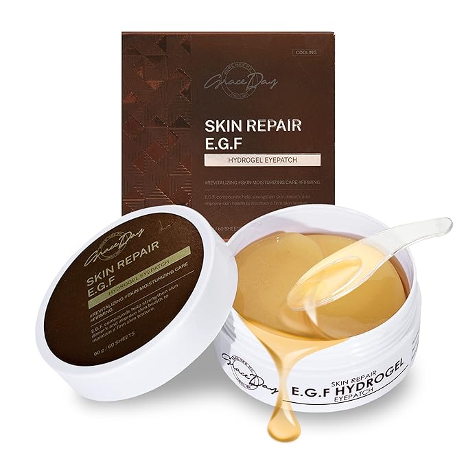 Under Eye Hydrogel E.G.F Eye Patches, 100% VEGAN CERTIFIED, Anti-Wrinkle Eye Patch, Treatment for Puffy Eyes, Eye Bags, Dark Circles Under Eye, Puffiness, Eye Patch with Hyaluronic Acid and