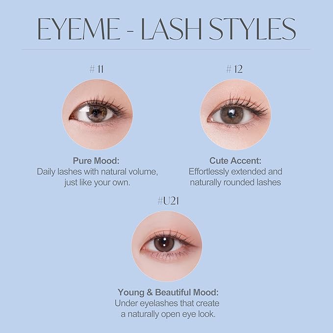 EYEME Eyelash x Artist Collaboration NO.U21 Under – 5 Set Pack, Lightweight False Eyelashes for a Natural Underlash Look, Soft Lashes for Lower Lash Styling, Glue Not Included, K-Beauty