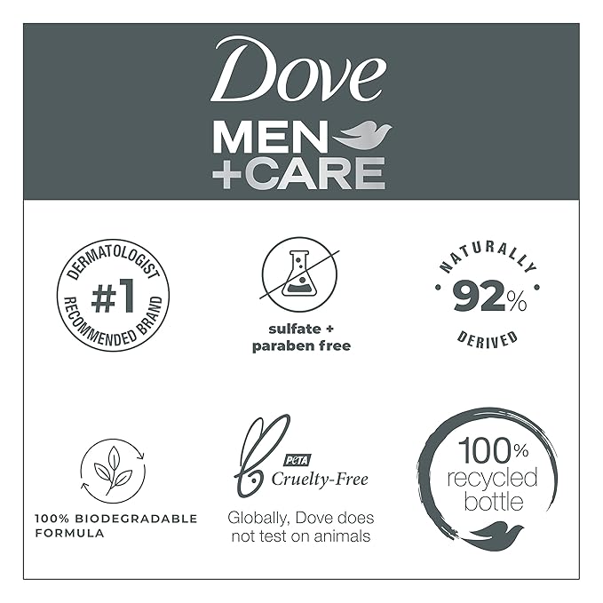 DOVE MEN + CARE Face + Body Wash For Men Awaken Turmeric + Ginger Root 18 oz 4 Count