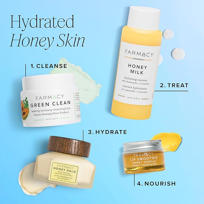 Farmacy Ceramide Face Moisturizer - Honey Halo Hydrating Facial Moisturizer for Dry Skin - Plumps, Soothes + Restores Skin with Potent Ceramides + Buckwheat Honey for a Dewy, Healthy Glow (9ml)