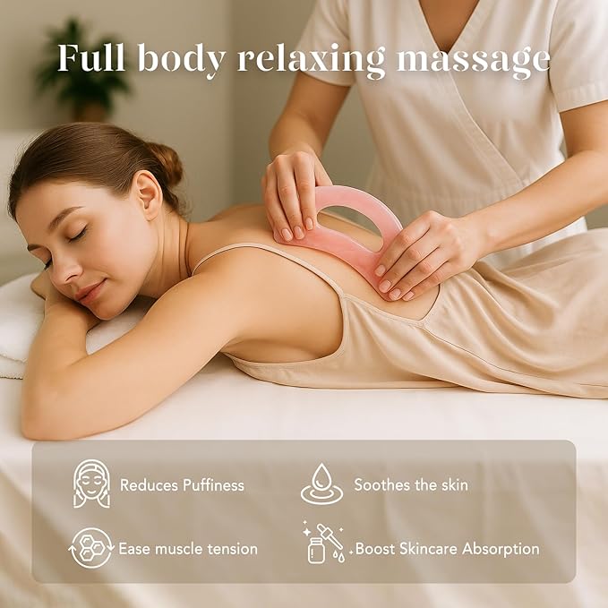 BAIMEI Gua Sha Resin with Handle,Large Body Guasha Tool for Neck Back,Face Leg Massager Tool,Gua Sha Facial Massage Tools for Skin Care,Spa Gifts for Women