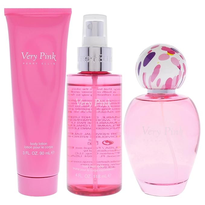 Perry Ellis Very Pink by Perry Ellis for Women - 3 Pc Gift Set 3.4oz EDP Spray, 3oz Body Lotion, 4oz Body Mist
