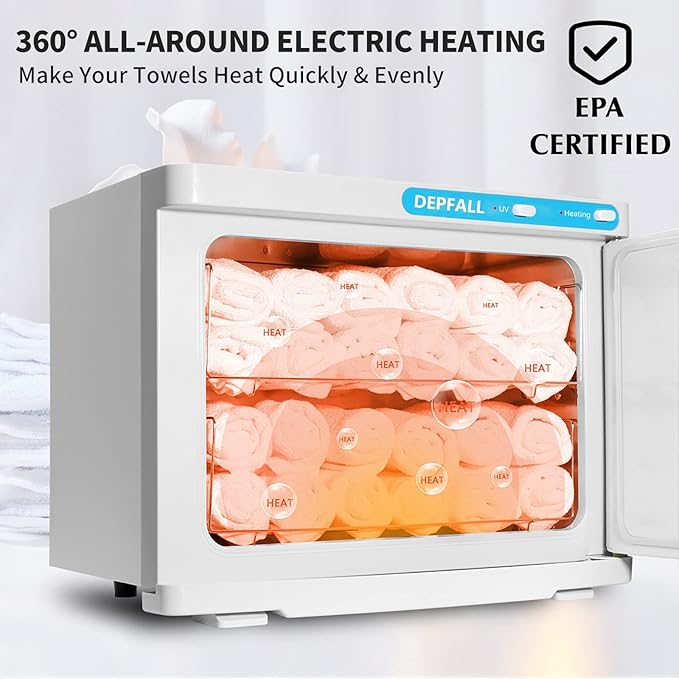 Hot Towel Warmer, 23L Large Towel Warmer Cabinet, EPA Certified Professional Massage Towel Warmers Spa, Upgrade 2-in-1 Spa Towel Warmers for Facials, Barber, Salon, White