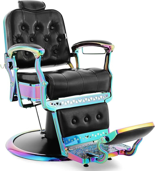 Artist hand Barber Chair All Purpose Hydraulic Recline Salon Chair Beauty Spa Vintage Barber Chair Heavy Duty Chair (Laser Frame)