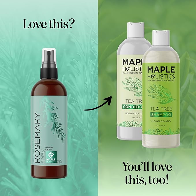 Rosemary Water Spray for Hair & Scalp - Biotin Rosemary Rice Water Spray with Nourishing B Vitamins Ginseng Extract and Peppermint Oil - Dry Hair & Scalp Treatment - Vegan & Cruelty-Free (8 Fl Oz)