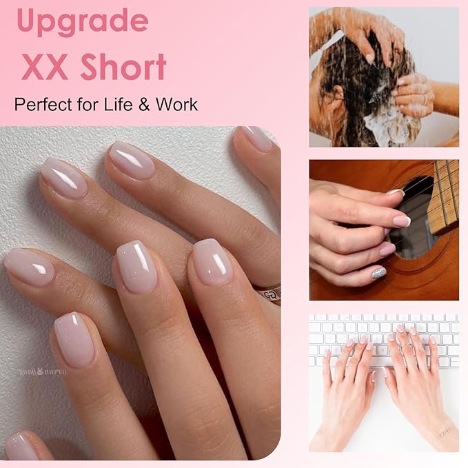 Extra Extra Short Coffin Nail Tips, No File Matte XXS Coffin Soft Gel Fake Nails Full Cover, Petite Nails for Small Regular Nail Beds,Clear Fake Acrylic Nails for Extension,15 Sizes 360Pcs