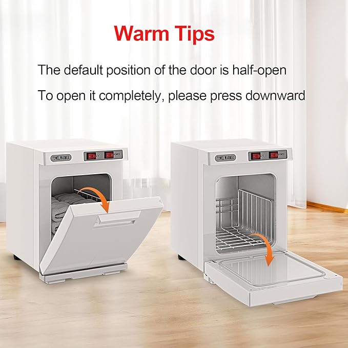 Hot Towel Warmer, 5L Towel Warmer Cabinet, Mini All-Around Fast Heating Machine with Stainless Steel Racks, Professional Towel Heater for Spa, Salon, Beauty, Barber, Massage, Gym, Home, White