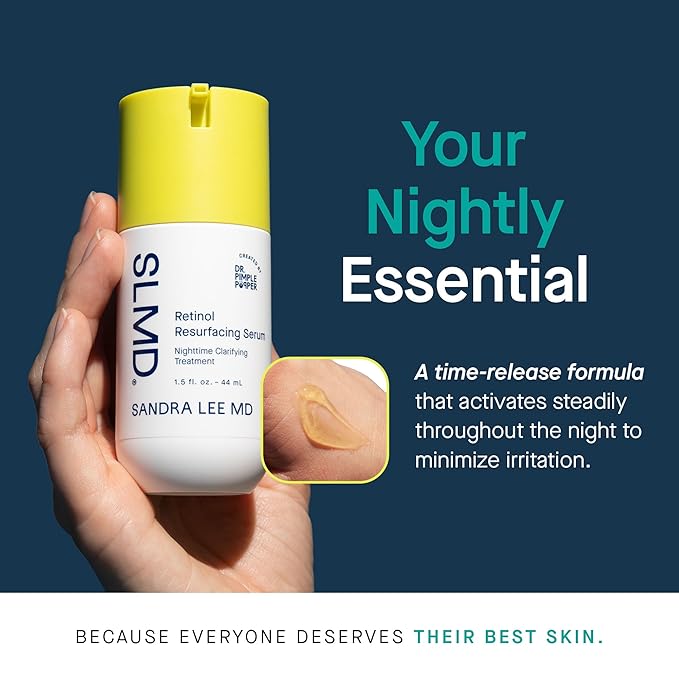 SLMD Resurfacing Retinol Serum with Vitamin C, Hyaluronic Acid & Allantoin | 1.5 fl oz | Retinol Face Serum, Clarifying Night Treatment for Fine Lines, Wrinkles, Dark Spots & Uneven Texture
