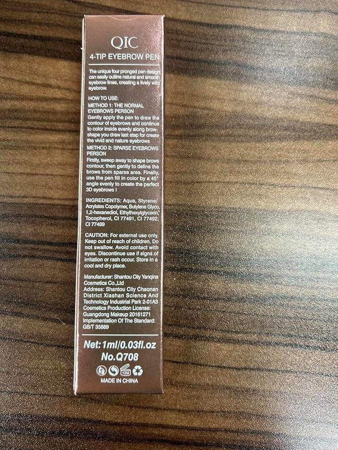 QIC Microblading Eyebrow Pen,Eyebrow Pencils for Women with 4-Fork-Tip, Waterproof Eye Brow Pencil Natural Hair-Like And Long-Lasting (Black)