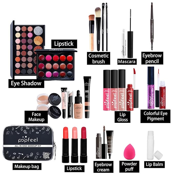 Makeup Kit for Women Full Kit, 26PCS Multi-Purpose Makeup Kit All-in-One Makeup Gift Set Makeup Essential Starter Kit, Compact and Lightweight Design for Girls, Women