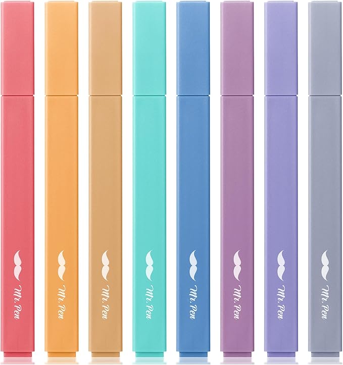 Mr. Pen- Aesthetic Highlighters, 8 pcs, Jewel Tones, Chisel Tip, Cute Highlighters Assorted Colors
