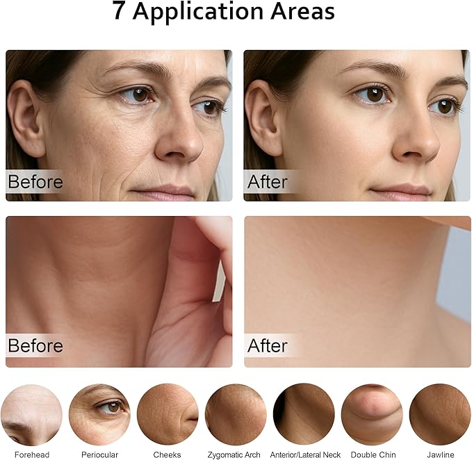 7 in 1 Multifunctional Facial Massager, Red Light Therapy for Face, Beauty Skin Care Tool for Face and Neck, Portable Facial Massager for Wrinkles and Skin Care-White