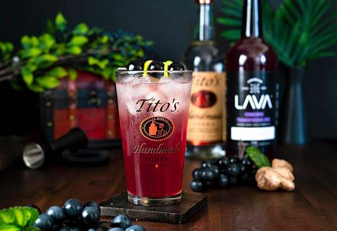 LAVA Premium Concord Transfusion Mix made with concord grape juice, real ginger, ginger ale, no artificial sweeteners, 1-Liter (33.8oz) Glass Bottle, Ready to Use