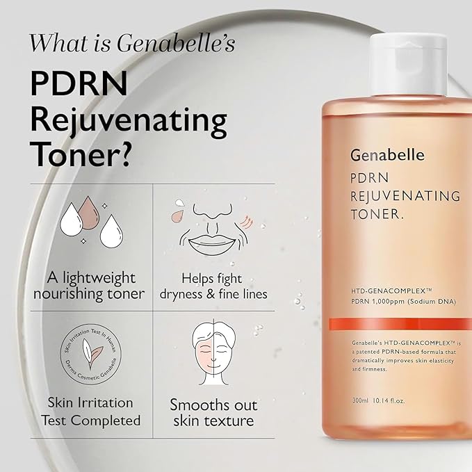 PDRN Rejuvenating Toner - Deep Hydration & Skin Barrier Support with PDRN, Panthenol, Hyaluronic Acid - Soft & Glowing Skin - 10.14 fl.oz/300ml